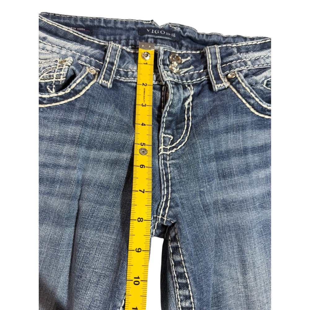 Vigoss The New York Capri Jeans Womens 7/8 Medium Wash Embroidered Rhinestone - Picture 6 of 15